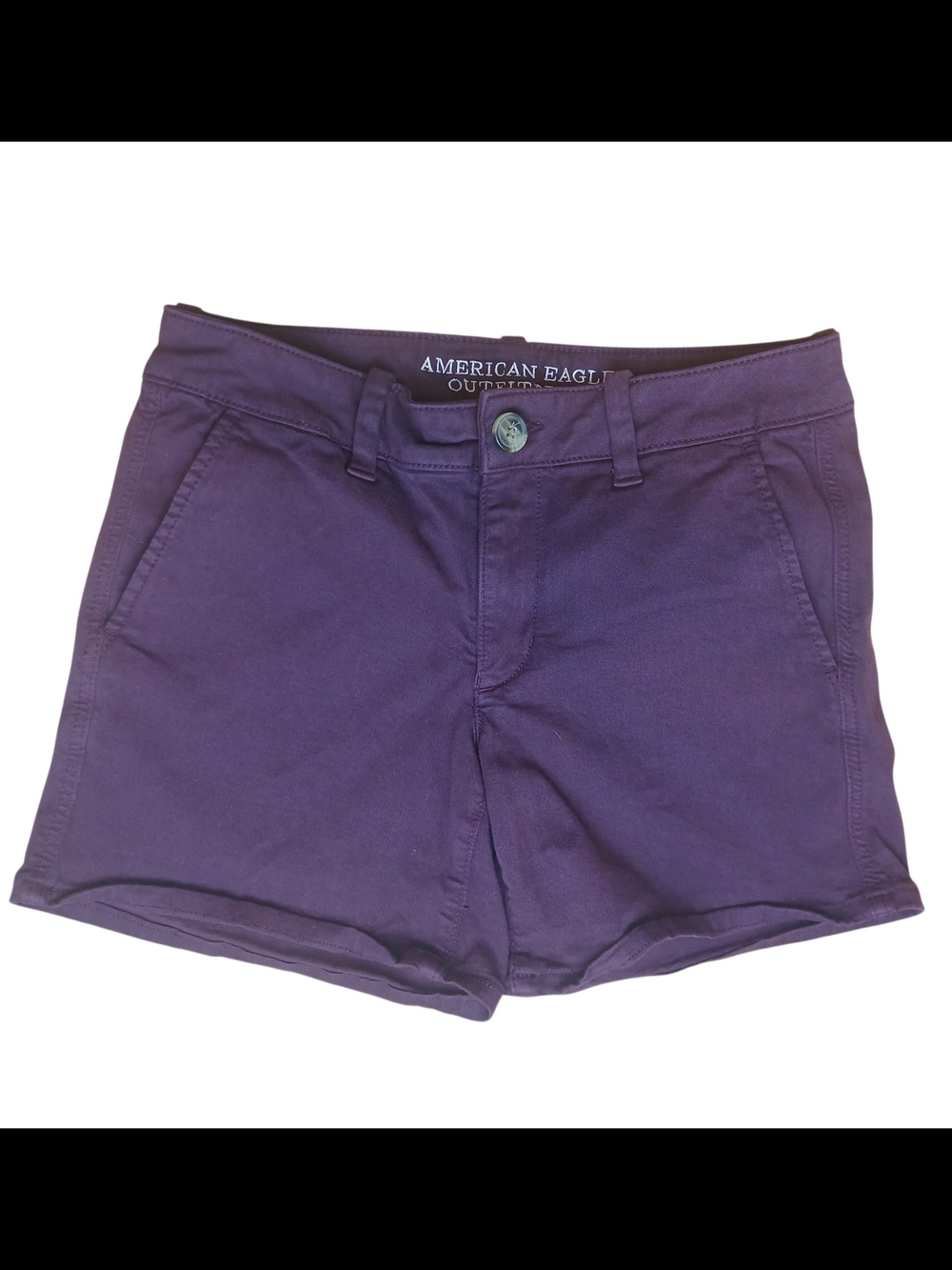 American Eagle Outfitters Purple Women's Chino-Style Midi Super Stretch Shorts 6
